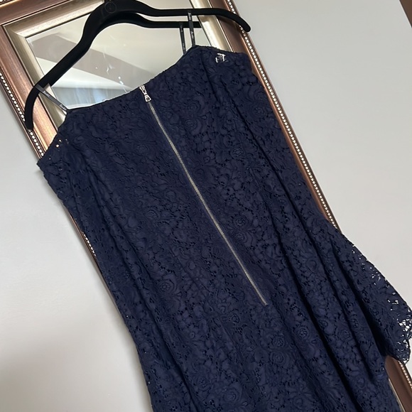 Bardot Solange Lace Navy Cocktail Evening Dress US 4/XS - Picture 8 of 10